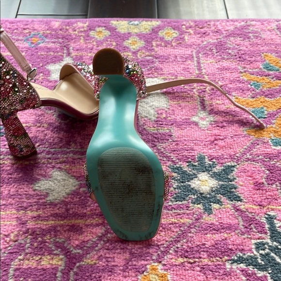 Betsey Johnson Pink Rhinestone Heels - Picture 5 of 8